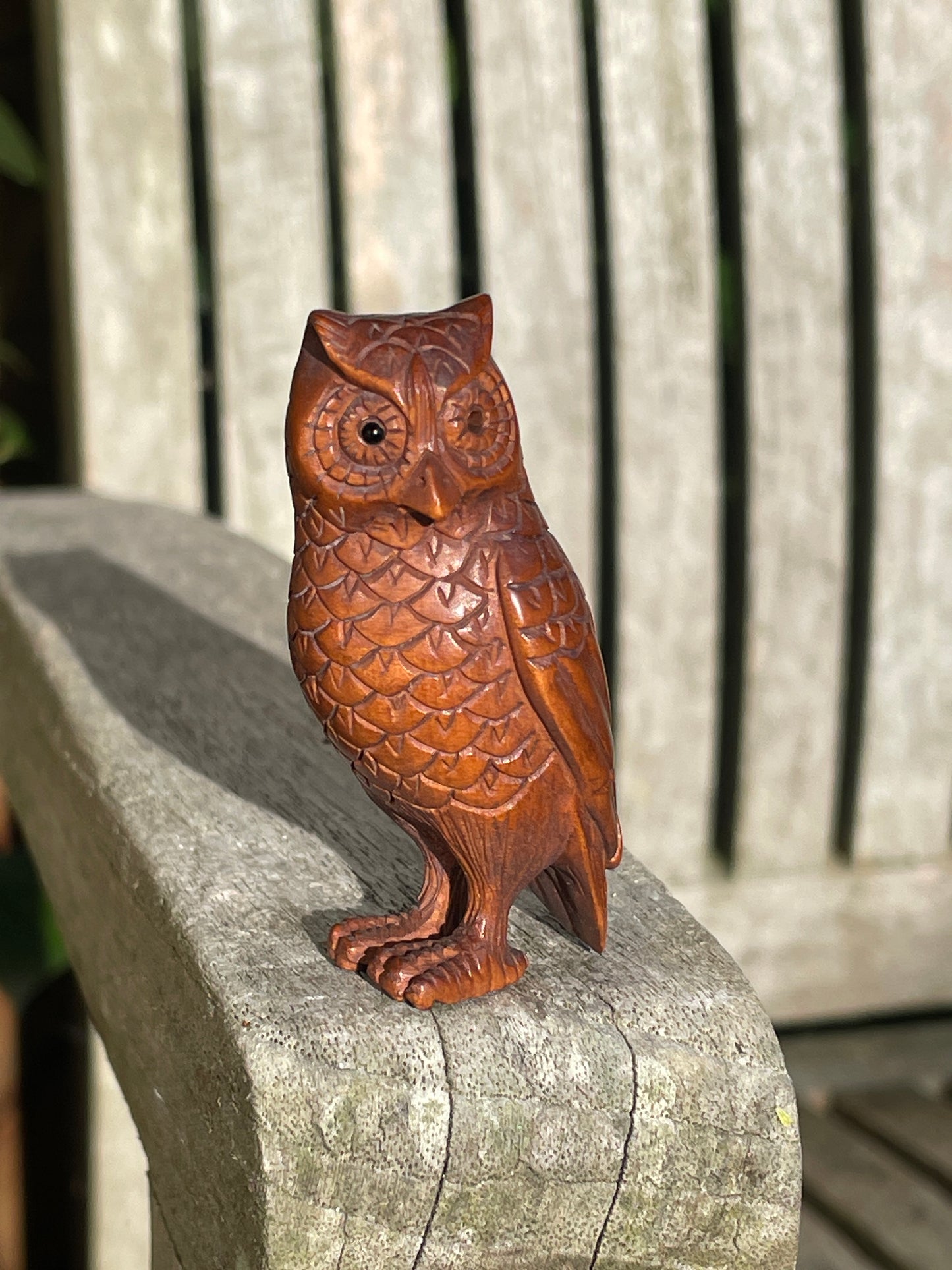 Hand carved Japanese Netsuke of an owl