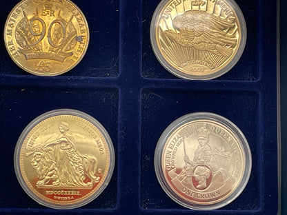 Collection of Six Commemorative Coins & Medals in Velvet Presentation Box