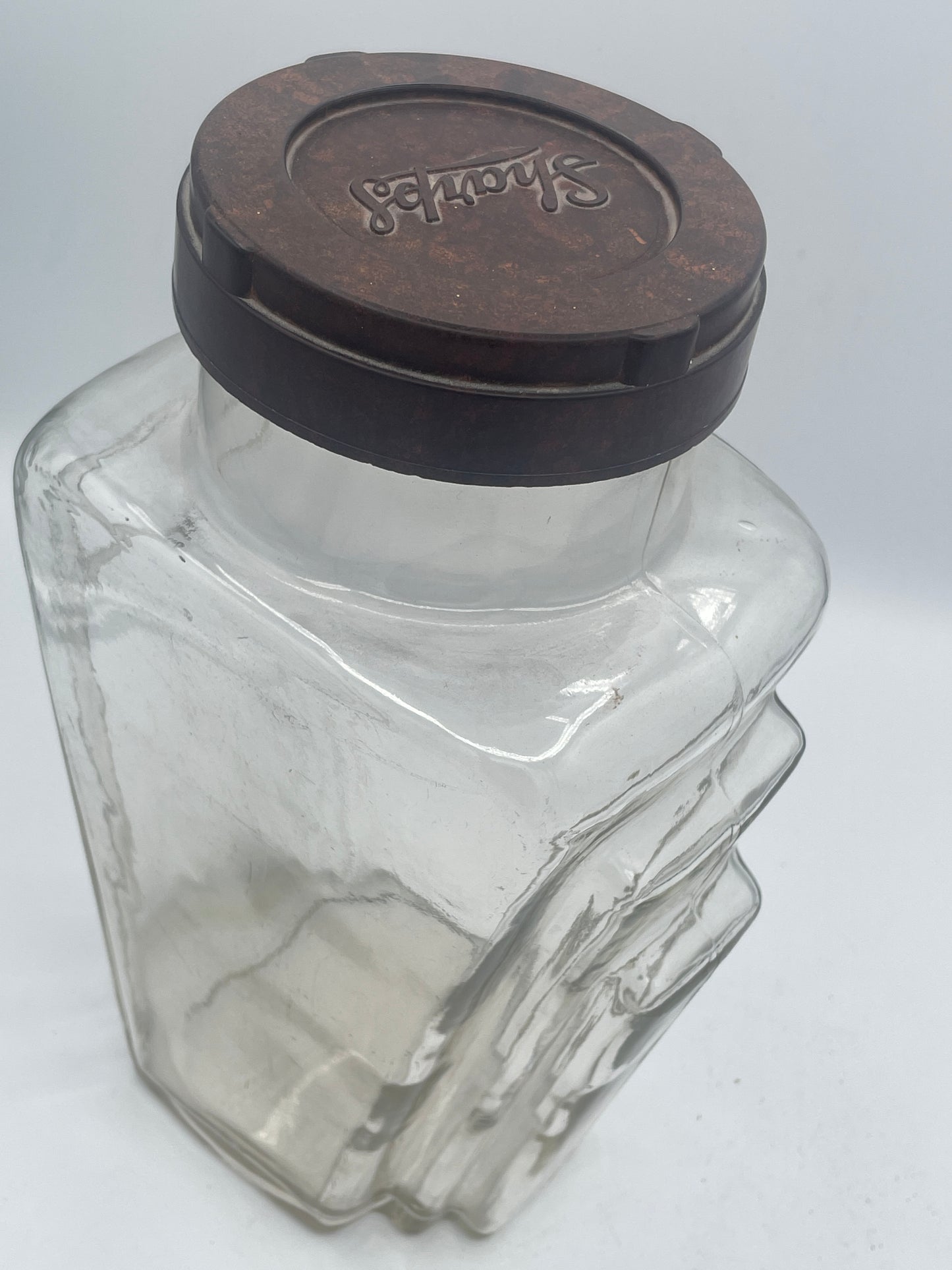 Vintage Art Deco Glass Storage Jar with Bakelite Screw Lid – British Registered Design