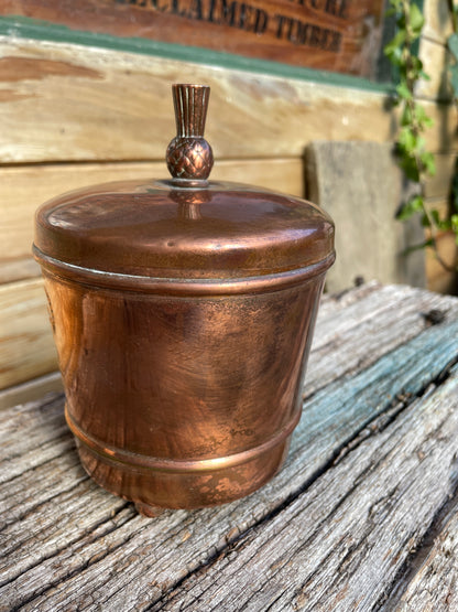 1953 Queens coronation copper tea caddy