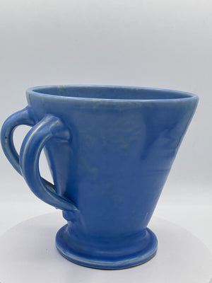C.H. Brannam Barnstaple Blue Twin Handled Pottery Vase Planter 16cm