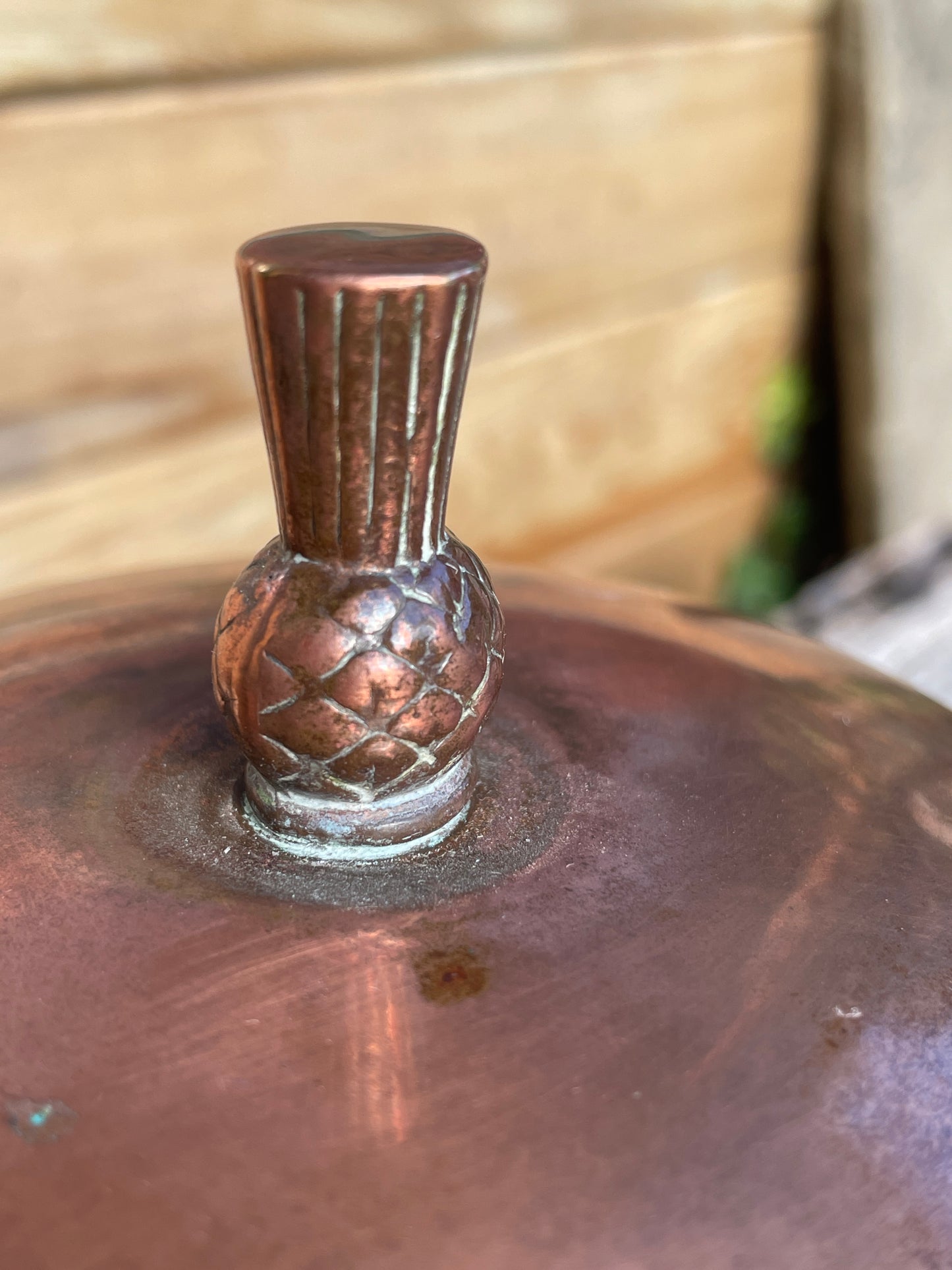 1953 Queens coronation copper tea caddy