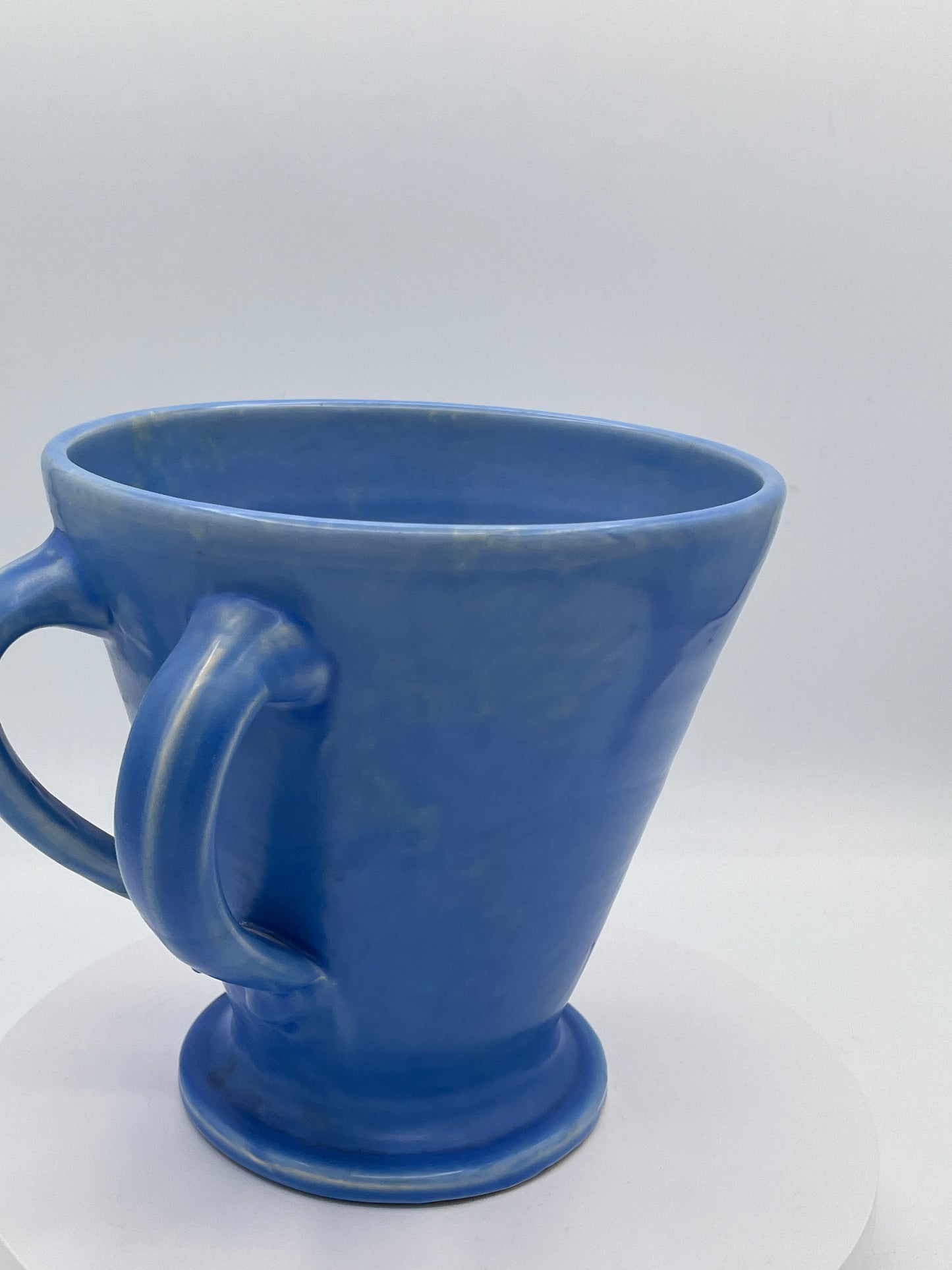 C.H. Brannam Barnstaple Blue Twin Handled Pottery Vase Planter 16cm