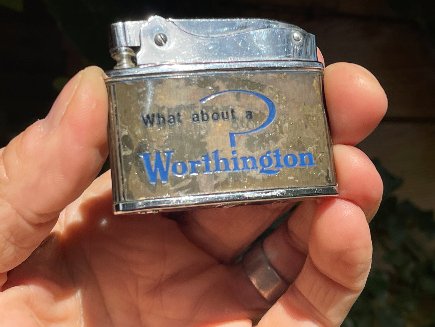 Worthington branded slim Japanese fuel lighter 5.5cm wide