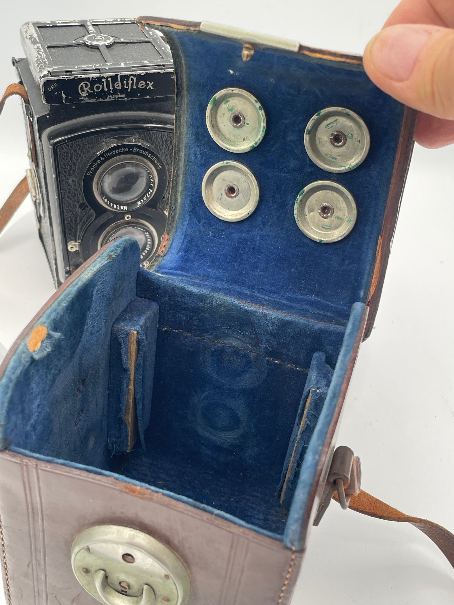 Vintage Rolleiflex Compur TLR Camera Carl Zeiss Tessar 7.5cm f3.8 With Case