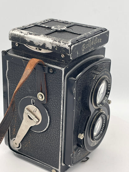 Vintage Rolleiflex Compur TLR Camera Carl Zeiss Tessar 7.5cm f3.8 With Case