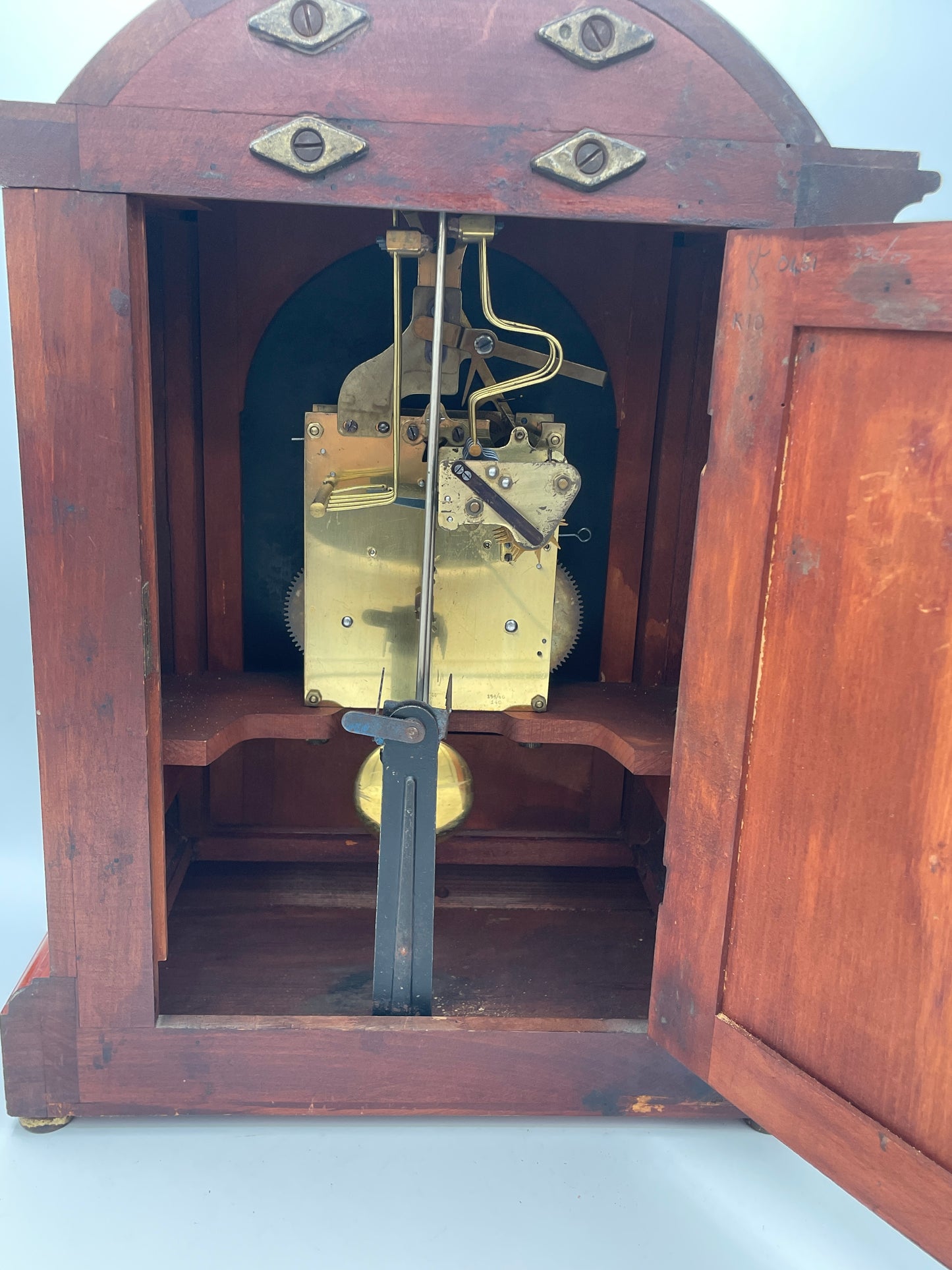 Antique German Westminster Chiming Mantel Clock c.1930 Walnut Case