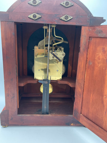 Antique German Westminster Chiming Mantel Clock c.1930 Walnut Case