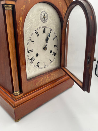 Antique German Westminster Chiming Mantel Clock c.1930 Walnut Case