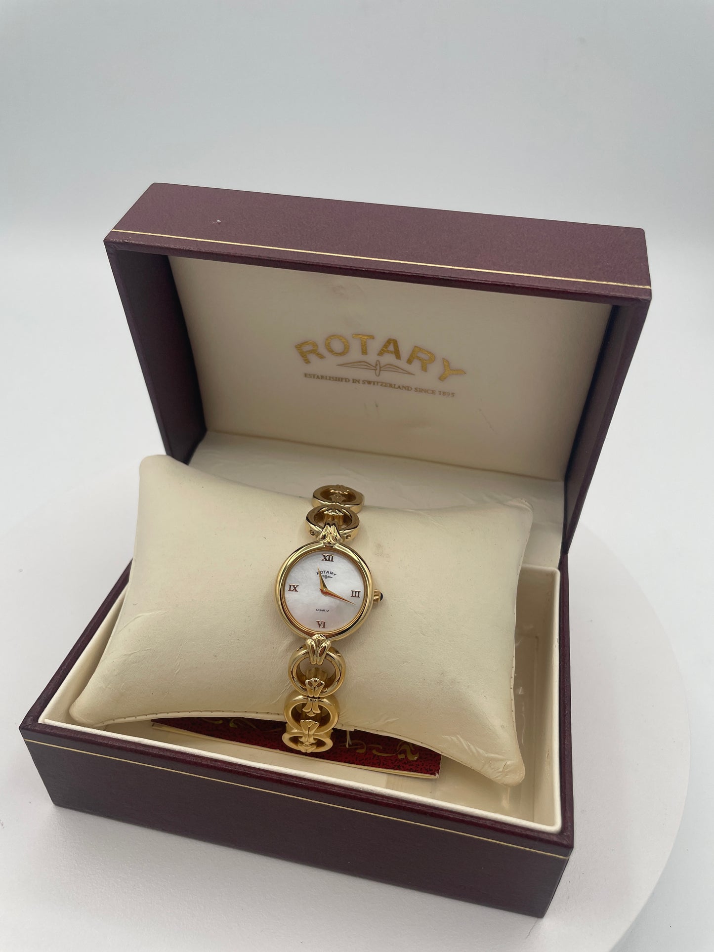 Vintage Rotary Ladies Gold Plated Bracelet Watch Boxed with Papers c.1996