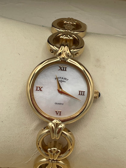 Vintage Rotary Ladies Gold Plated Bracelet Watch Boxed with Papers c.1996