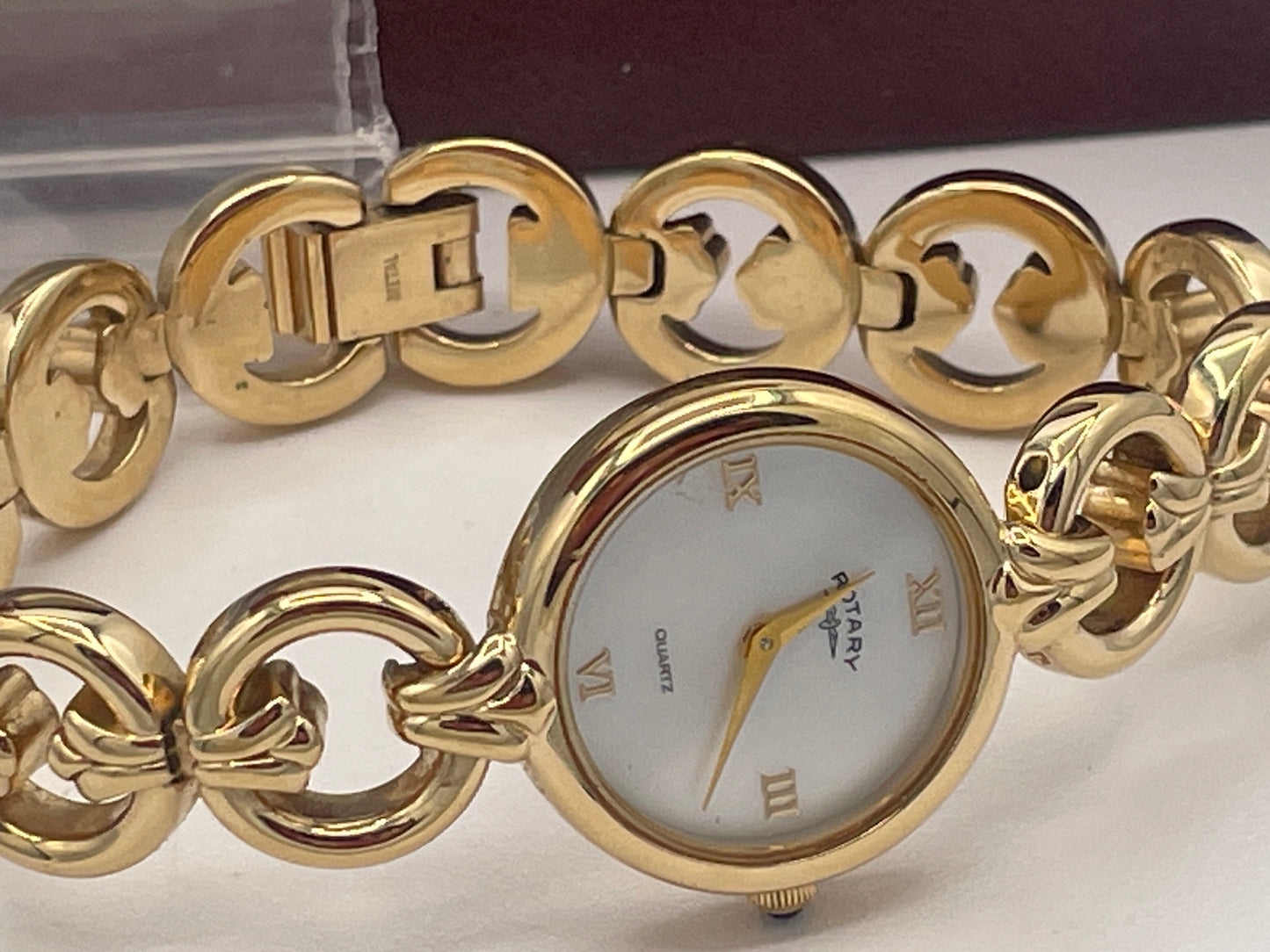 Vintage Rotary Ladies Gold Plated Bracelet Watch Boxed with Papers c.1996