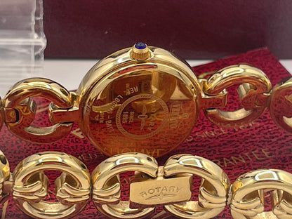 Vintage Rotary Ladies Gold Plated Bracelet Watch Boxed with Papers c.1996