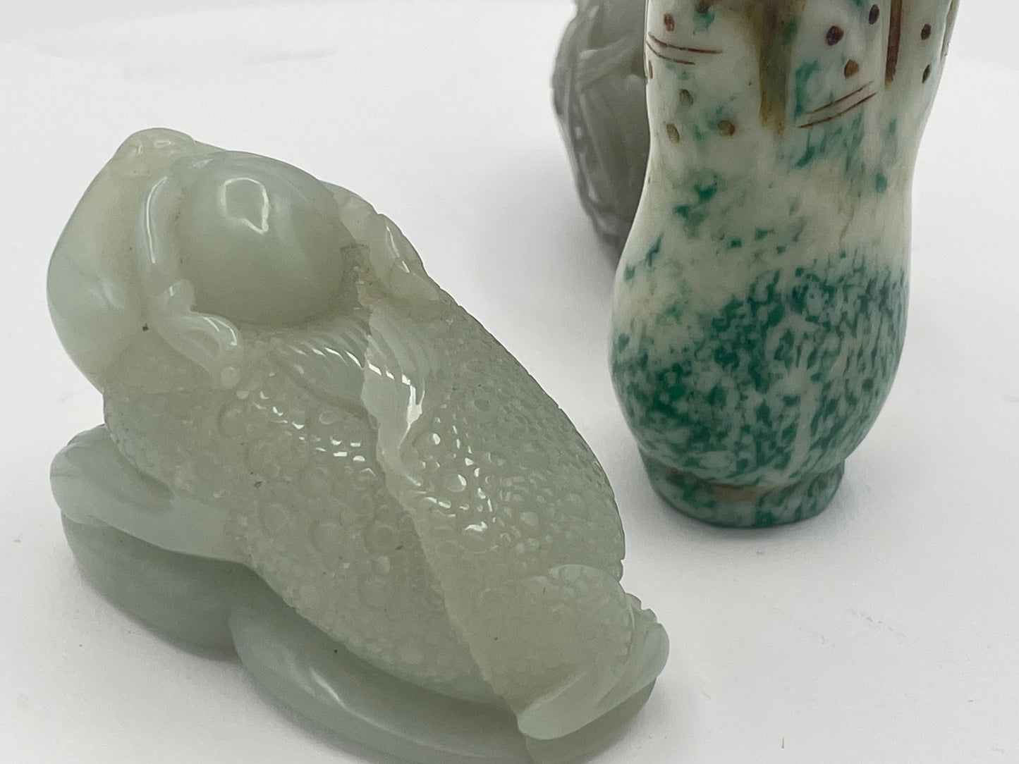 Vintage Chinese Jadeite Carvings – Three Piece Collection Including Money Toad & Dragon
