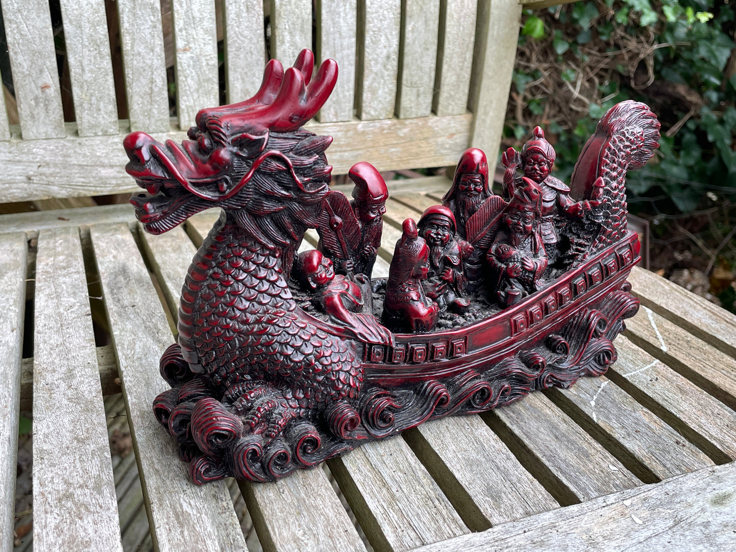 Good luck Chinese Dragon Treasure Ship with Seven Lucky Gods 25cm long 1.98kg