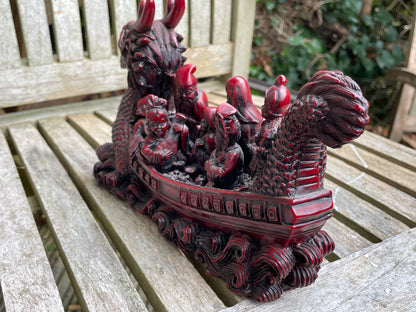 Good luck Chinese Dragon Treasure Ship with Seven Lucky Gods 25cm long 1.98kg