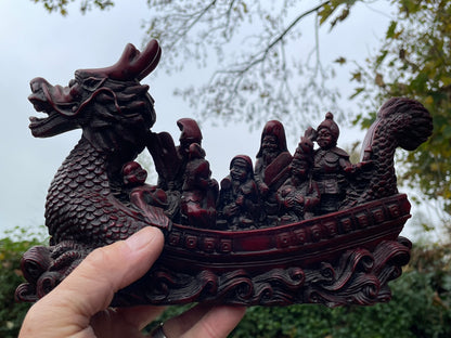 Good luck Chinese Dragon Treasure Ship with Seven Lucky Gods 25cm long 1.98kg