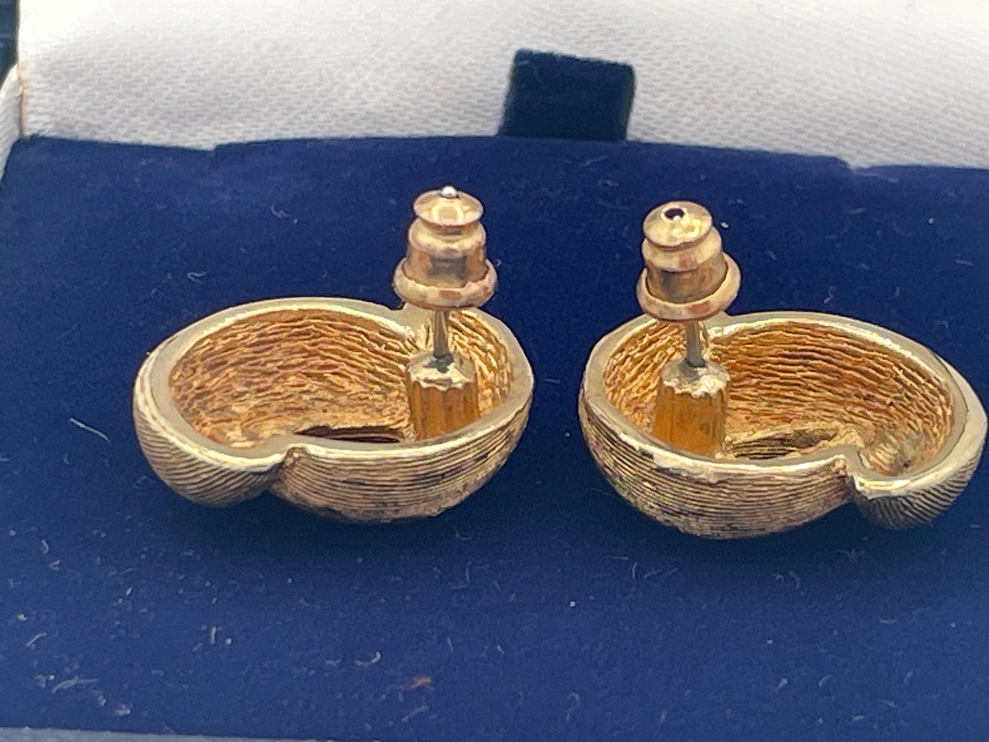 Vintage Christian Dior Gold-Tone Textured Clip-On Earrings c.1970s–1980s