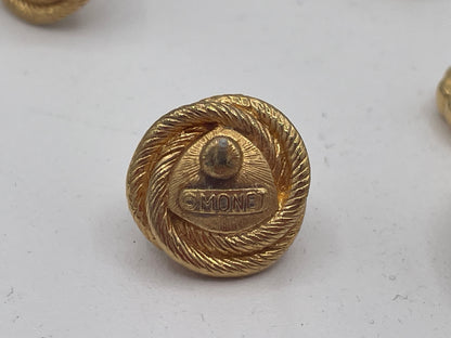 Vintage Monet Faux Pearl Earrings Set – Three Matching Gold Tone Pairs Signed Monet