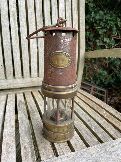 Patterson Type A1 Miners Lamp stamped 17 and initials EC