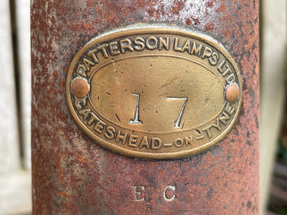 Patterson Type A1 Miners Lamp stamped 17 and initials EC