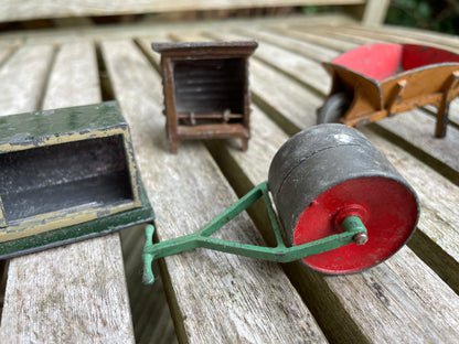 Dinky, FGT and son, Meccano Antique Hand Painted Diecast farm and dolls house  models