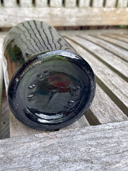 Antique green glass bottle Stephen Dunphy 111 Mostyn Street Llandudno North Wales c1900