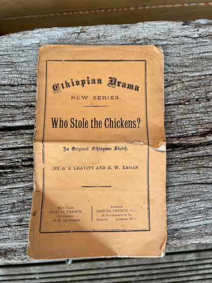 original Ethiopian Drama ' who stole the chickens?' pamphlet by A.J. Leavitt and H.W. Eagan