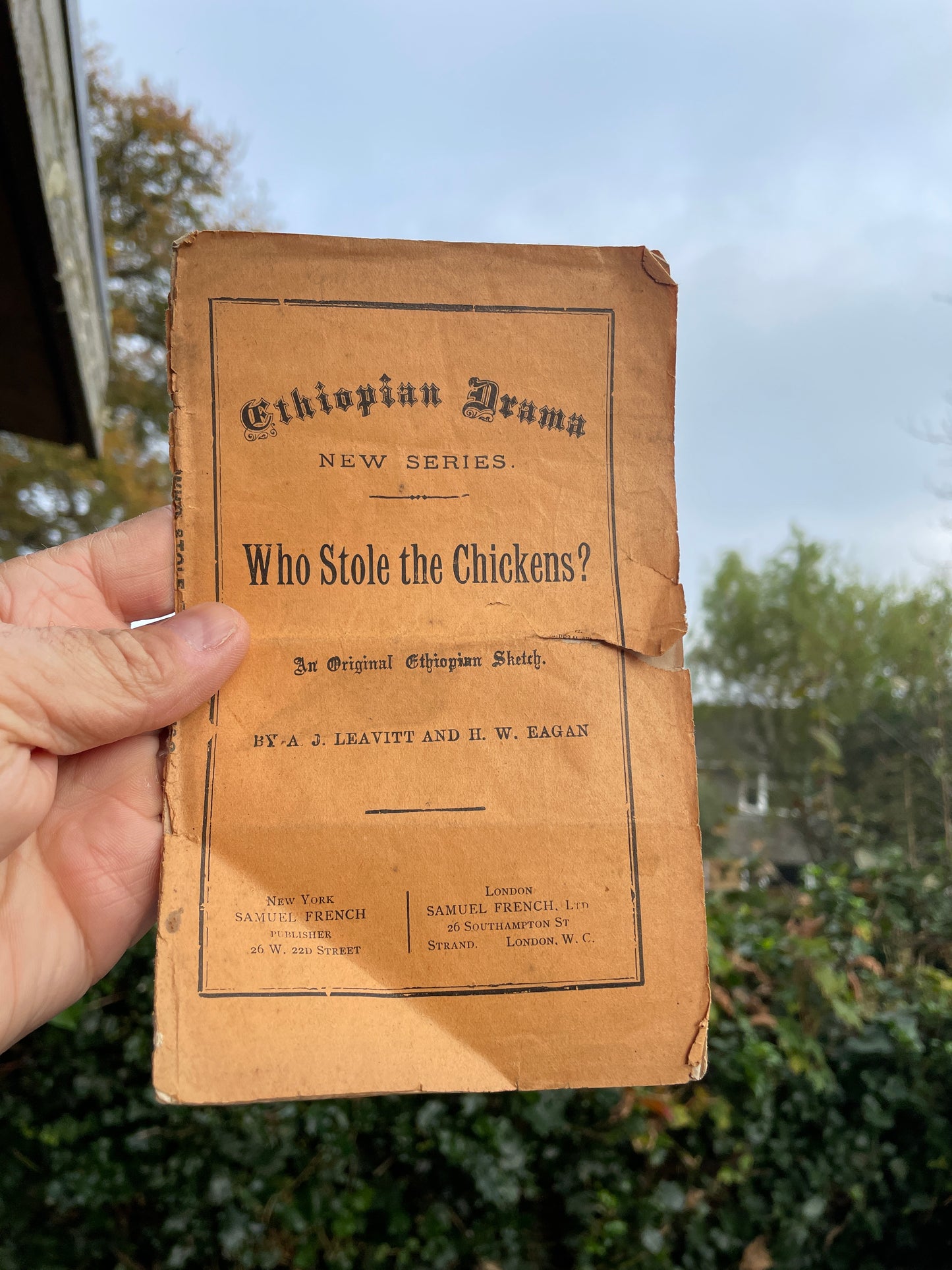 original Ethiopian Drama ' who stole the chickens?' pamphlet by A.J. Leavitt and H.W. Eagan