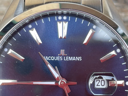 Jacques Lemans 1-1846 Derby automatic wrist watch blue face