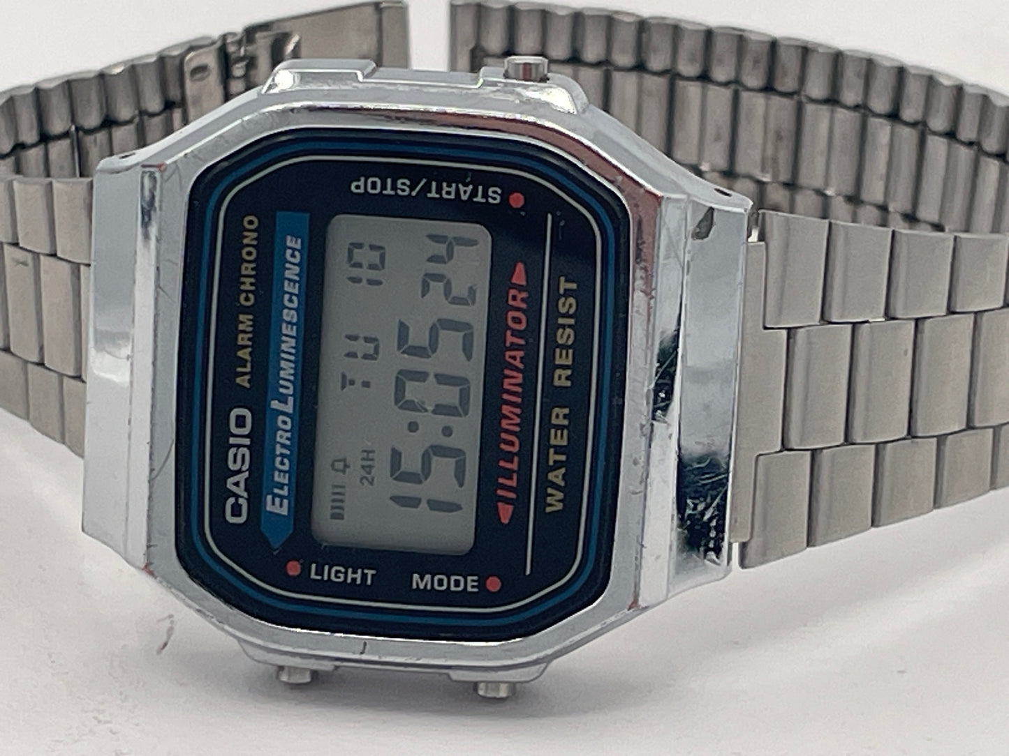 Casio A168 Digital Alarm Chronograph Watch Module 3298 S-523N Bracelet