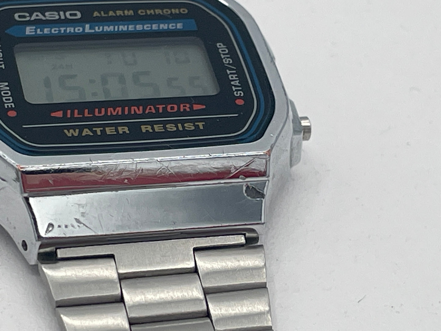 Casio A168 Digital Alarm Chronograph Watch Module 3298 S-523N Bracelet