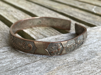 Chinese Bangle with Chinese zodiac animals and floral motif and Chinese inscription