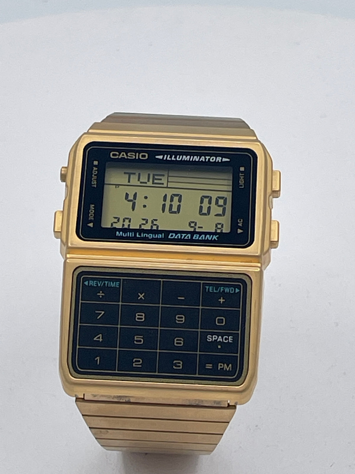 Casio DBC-611G Gold-Tone Data Bank Calculator Watch