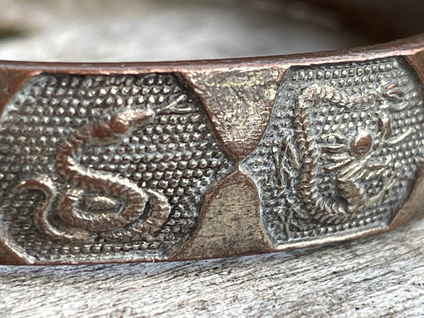 Chinese Bangle with Chinese zodiac animals and floral motif and Chinese inscription