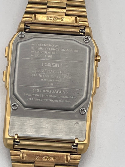 Casio DBC-611G Gold-Tone Data Bank Calculator Watch