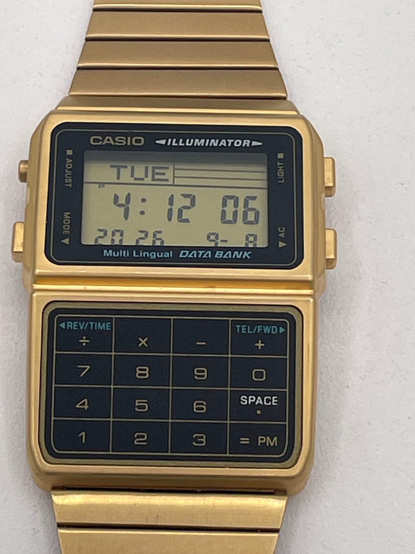 Casio DBC-611G Gold-Tone Data Bank Calculator Watch