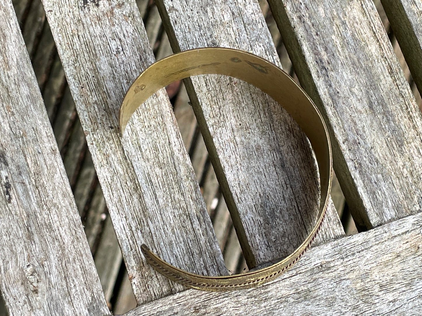 Copper and brass bracelet or Bangle loose twisted rope design