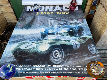 Original Christies auction of fine Le Mans winning British Marques Auction Monte Carlo poster