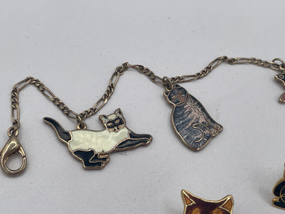 Vintage Fish Enterprises Enamel Cat Jewellery Collection