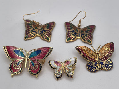 Vintage Enamel Butterfly Brooches & Earrings – MMA 1985