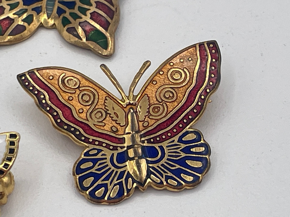 Vintage Enamel Butterfly Brooches & Earrings – MMA 1985