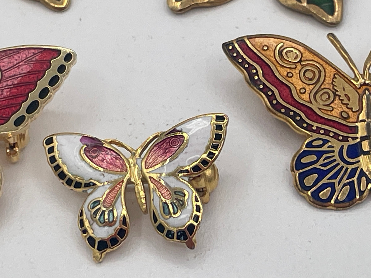 Vintage Enamel Butterfly Brooches & Earrings – MMA 1985