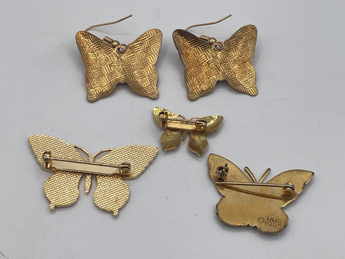 Vintage Enamel Butterfly Brooches & Earrings – MMA 1985