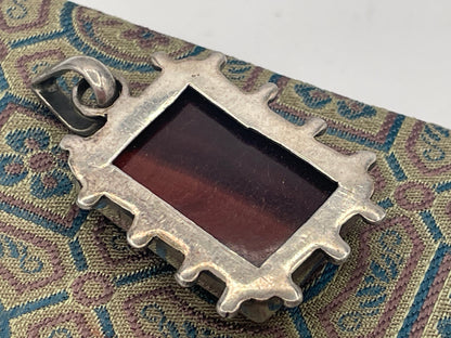 Boxed Sterling Silver Garnet Cabochon Pendant