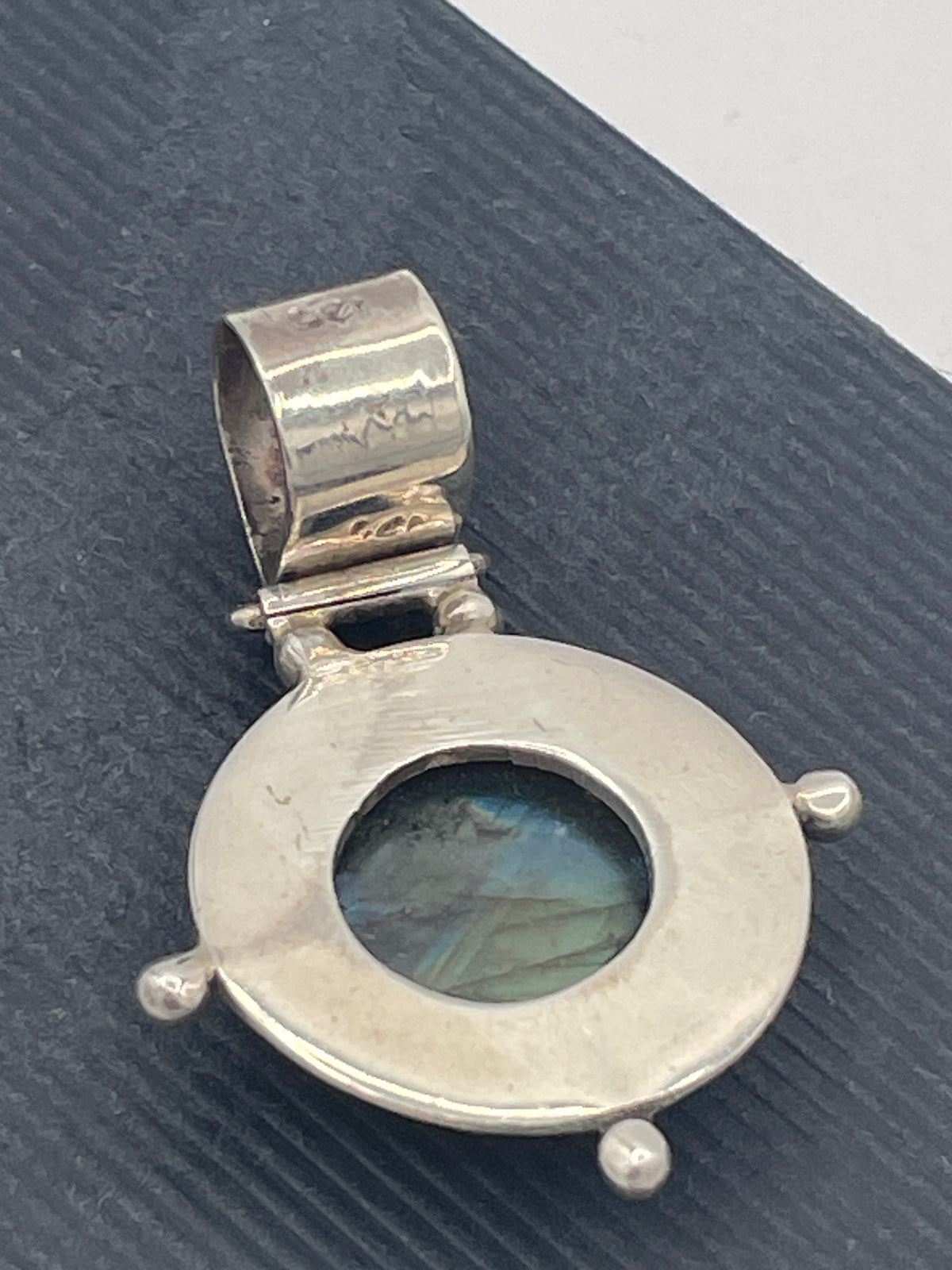 Sterling Silver Labradorite Garnet Articulated Pendant