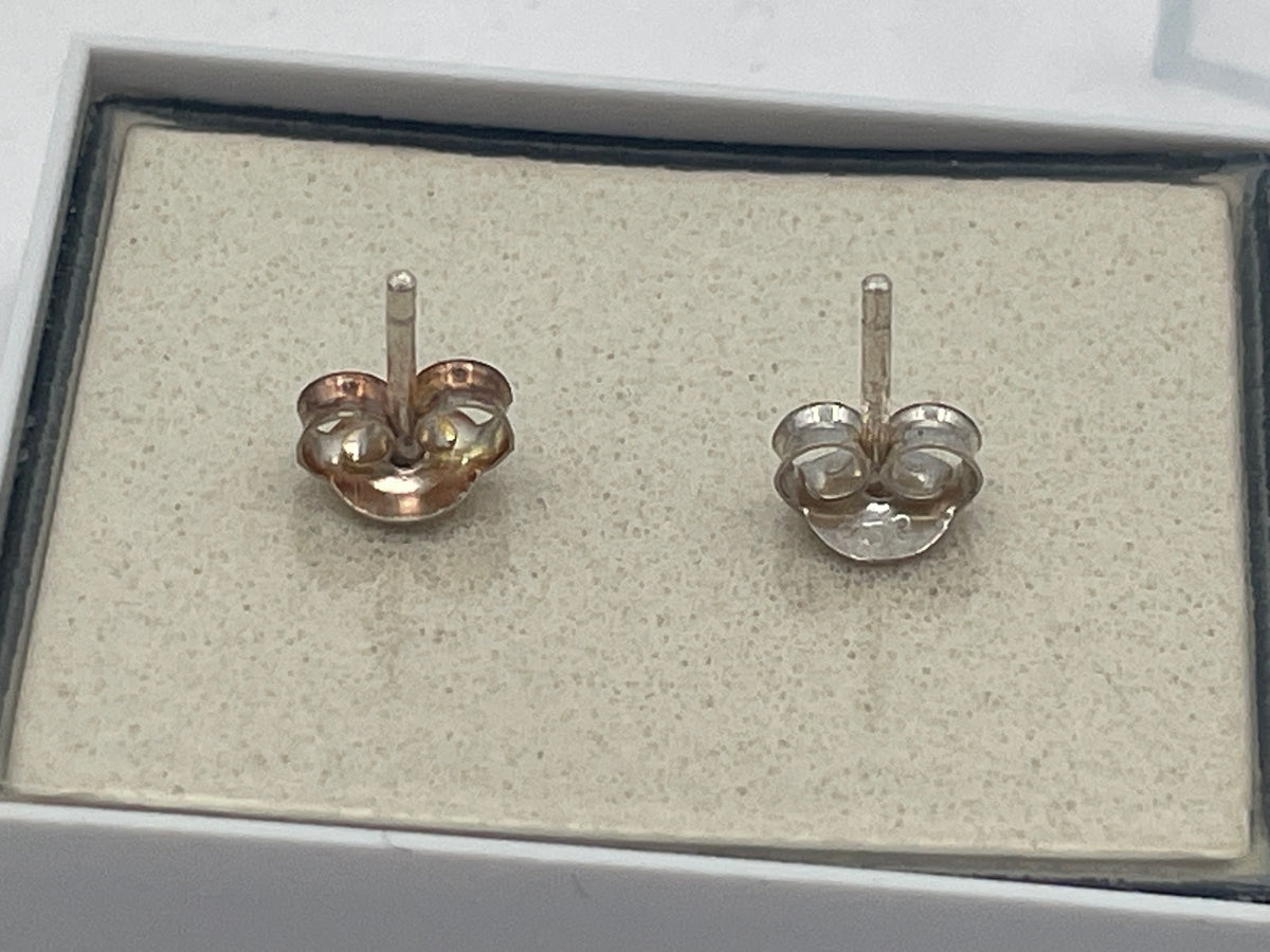 Sterling Silver 9mm Cubic Zirconia Stud Earrings Boxed