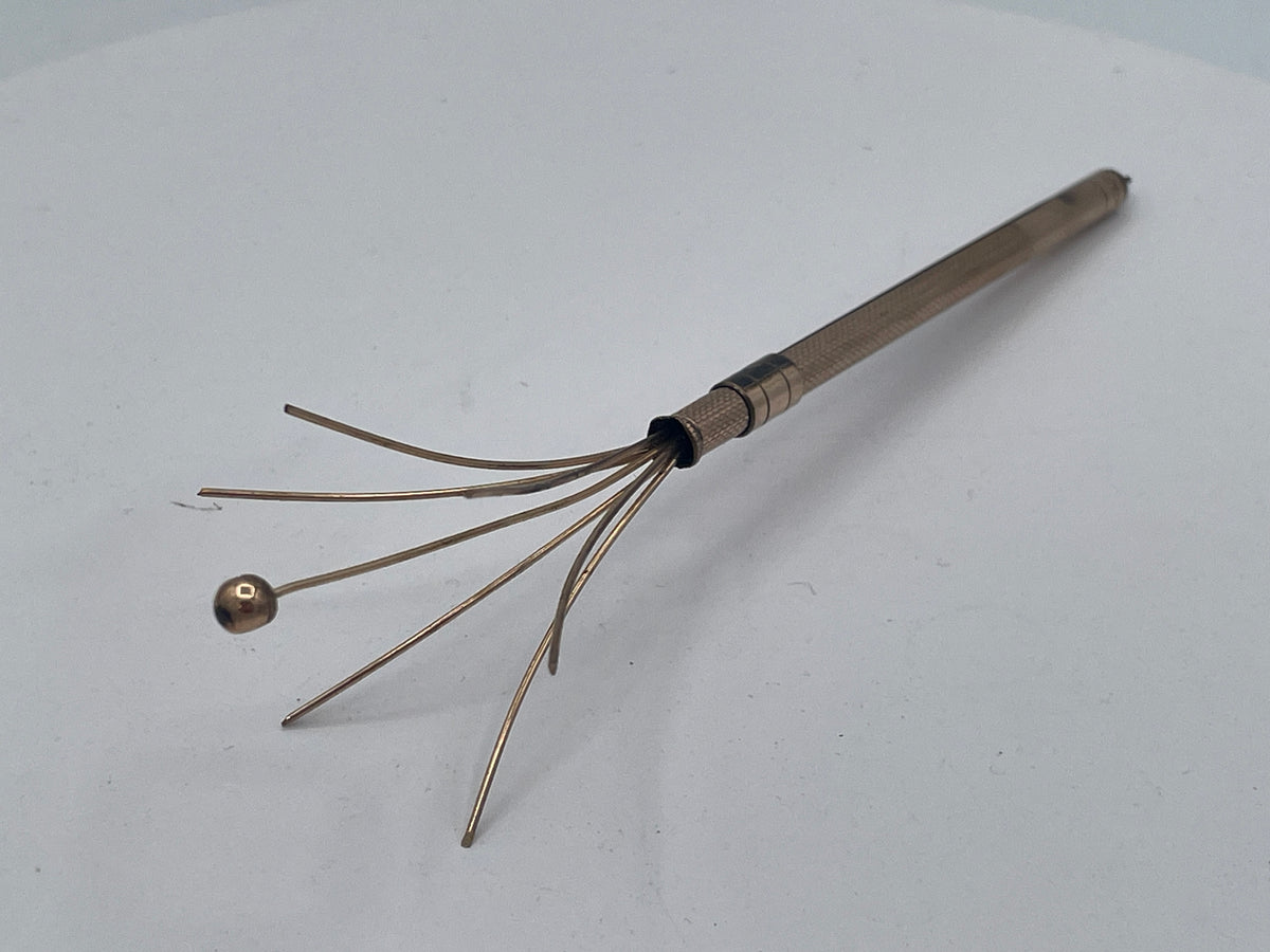 Vintage Rolled Gold Propelling Cocktail Swizzle Stick