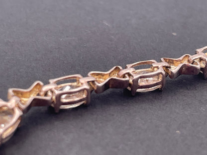 Sterling Silver Oval CZ XO Tennis Bracelet – 19.5cm Boxed