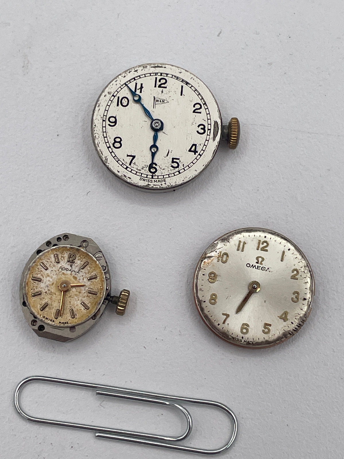 Vintage Swiss Watch Movement Job Lot – Omega 620, Rodania and W&H